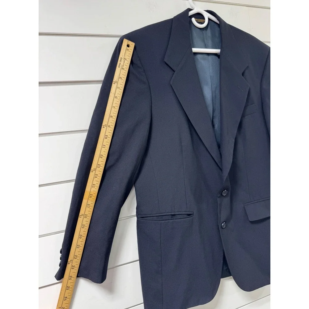 Robert Morris Mens Navy Blue Two Button Blazer Sport Coat Made in USA